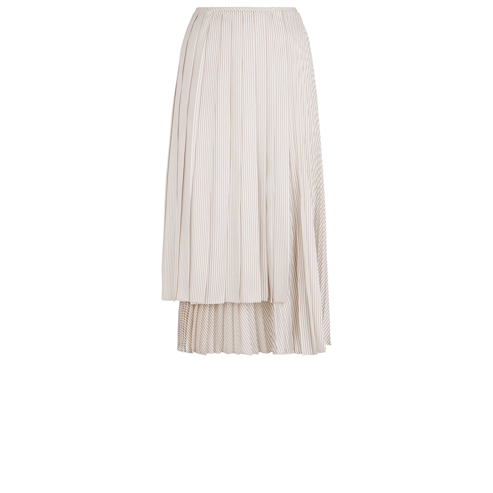 Jupe plissée asymétrique en soie - Blanc