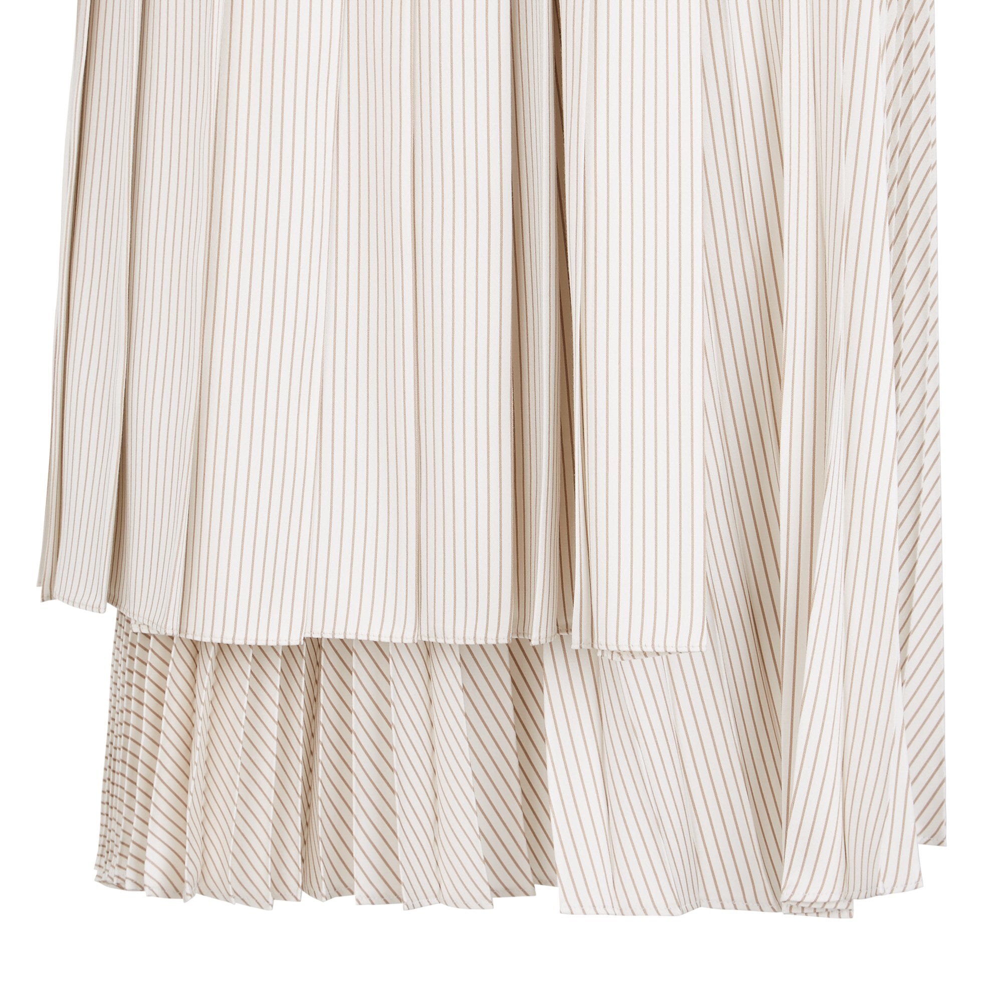 Jupe plissée asymétrique en soie - Blanc