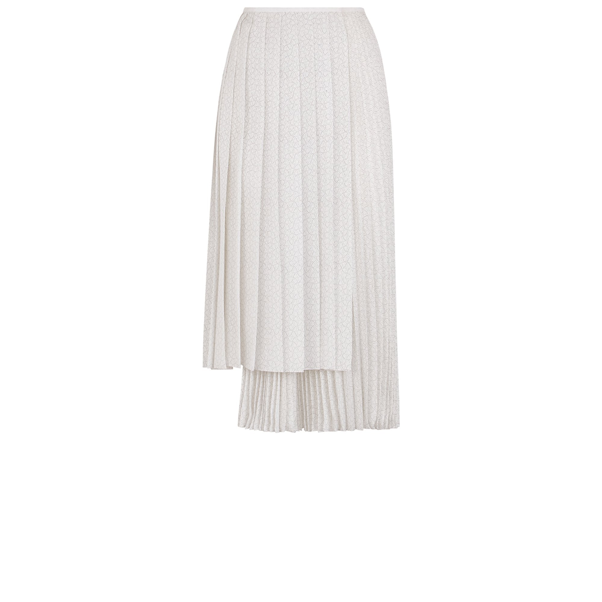 Jupe plissée asymétrique en soie - Blanc