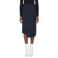 Jupe asymétrique en laine - Bleu