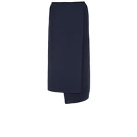 Jupe asymétrique en laine - Bleu