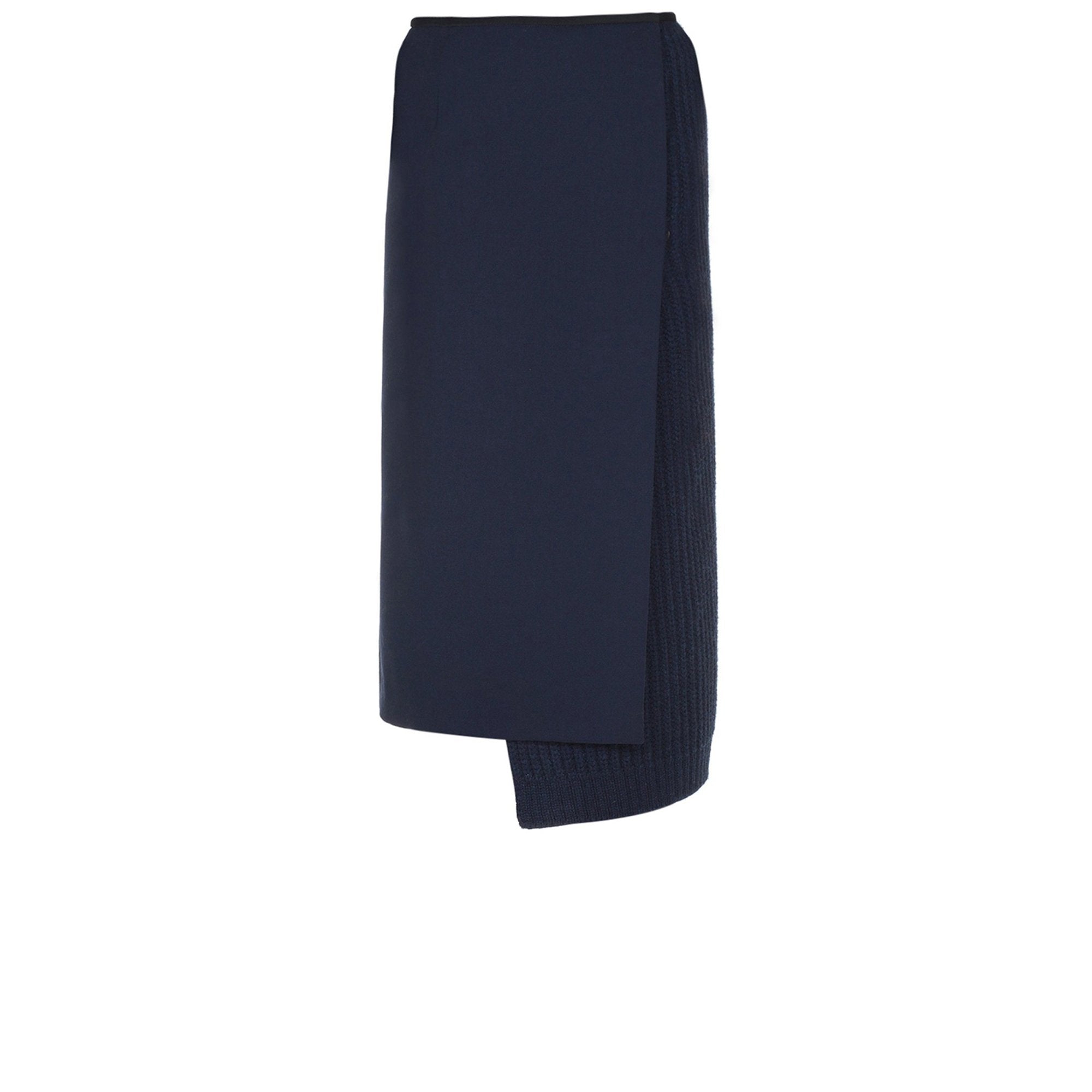 Jupe asymétrique en laine - Bleu