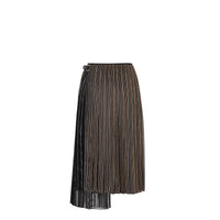 Jupe portefeuille avec lurex brodé en soie - Noir
