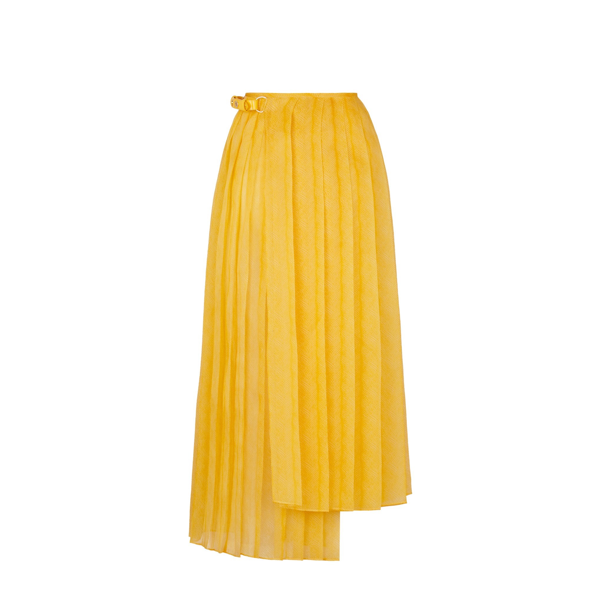 Jupe portefeuille en soie - Jaune