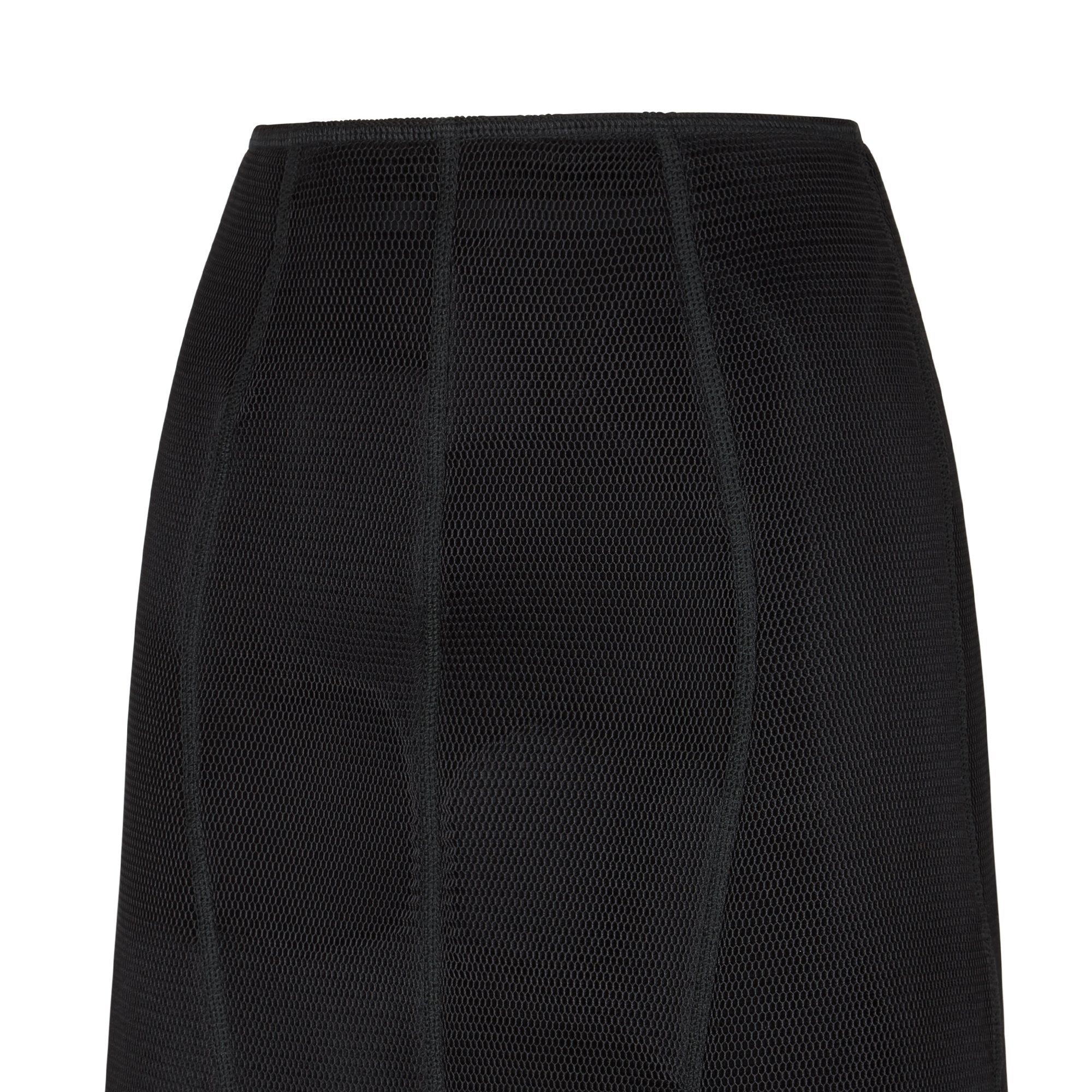 Jupe évasée en micro-filet - Noir