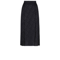 Jupe all over jacquard en soie - Noir