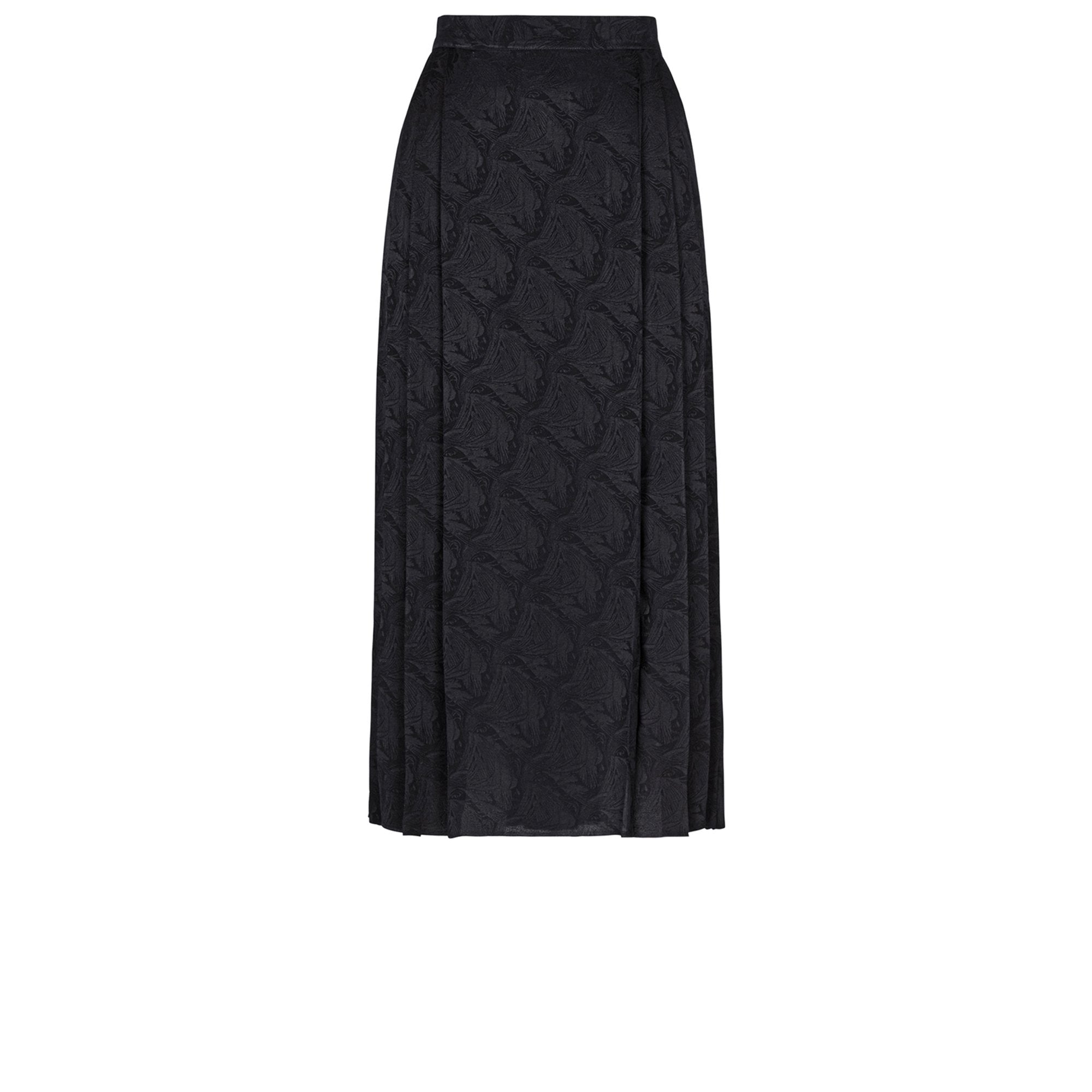 Jupe all over jacquard en soie - Noir