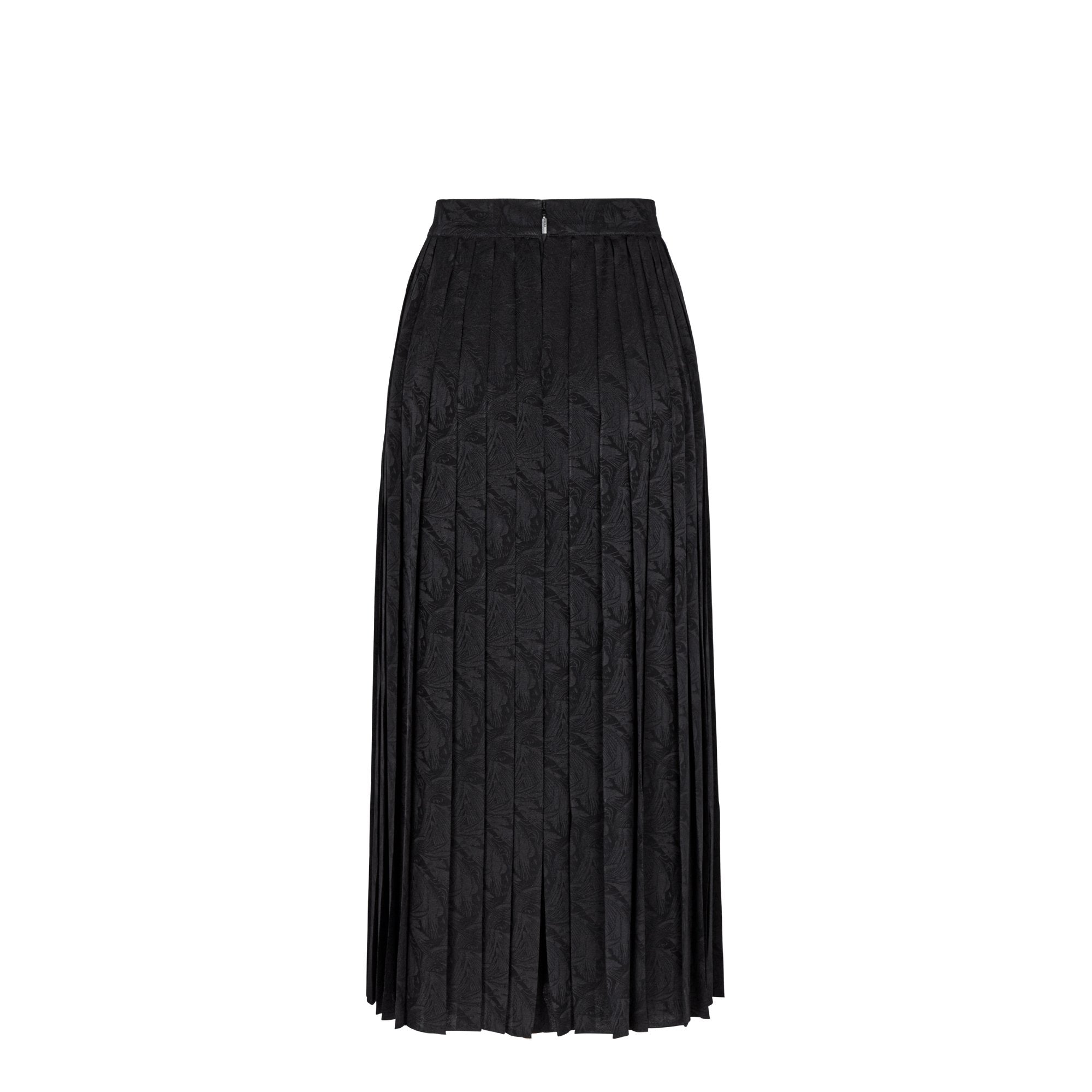 Jupe all over jacquard en soie - Noir