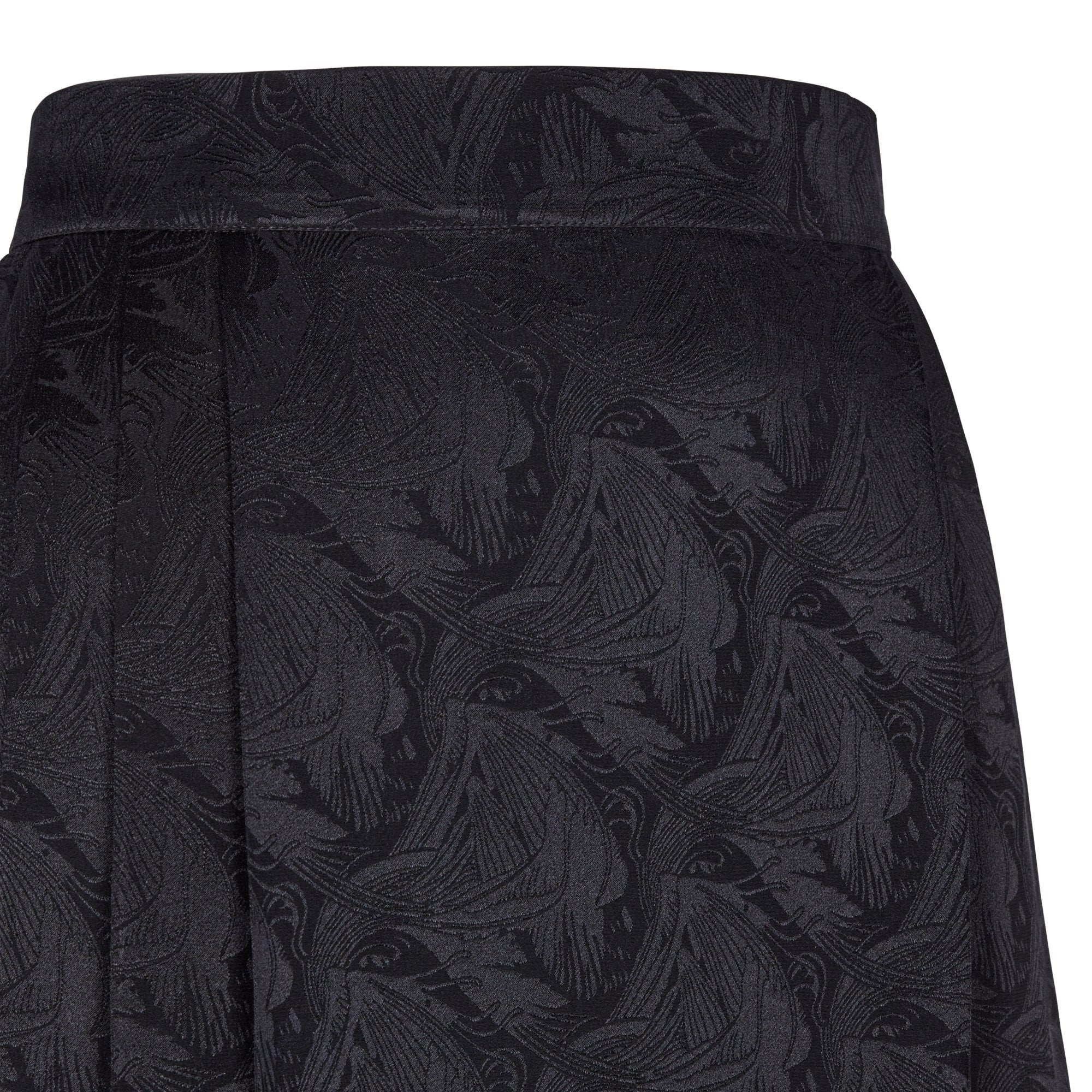 Jupe all over jacquard en soie - Noir