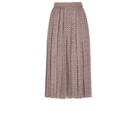 Jupe plissée all over en soie - Marron & Rose