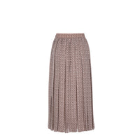 Jupe plissée all over en soie - Marron & Rose