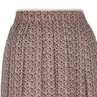 Jupe plissée all over en soie - Marron & Rose