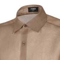 Chemise Elegant K en soie - Marron