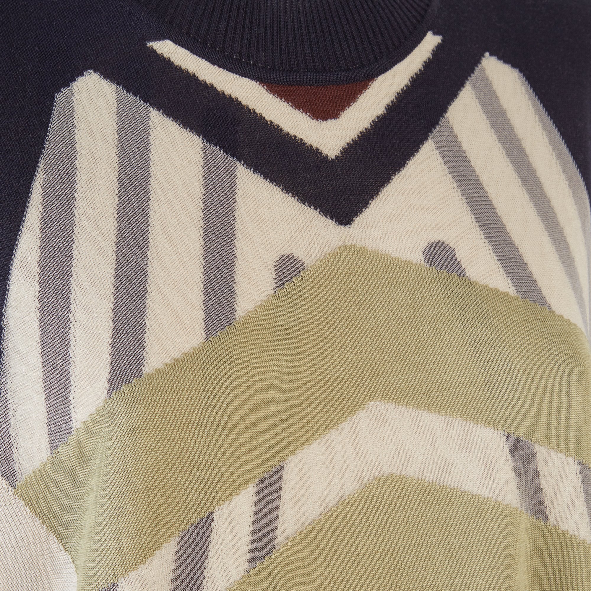 Robe color block en soie - Vert