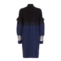 Robe en laine - Bleu & Noir