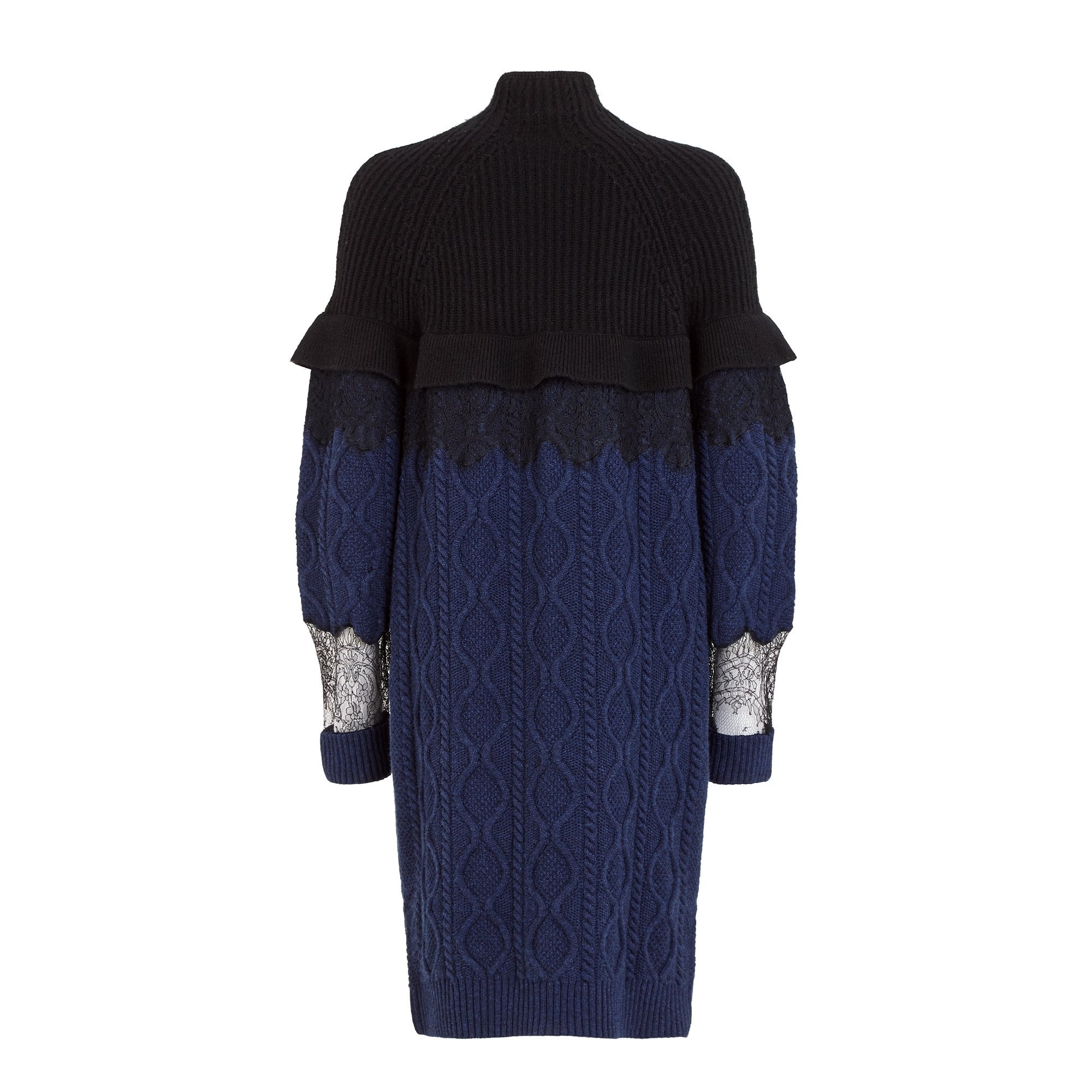 Robe en laine - Bleu & Noir