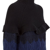 Robe en laine - Bleu & Noir