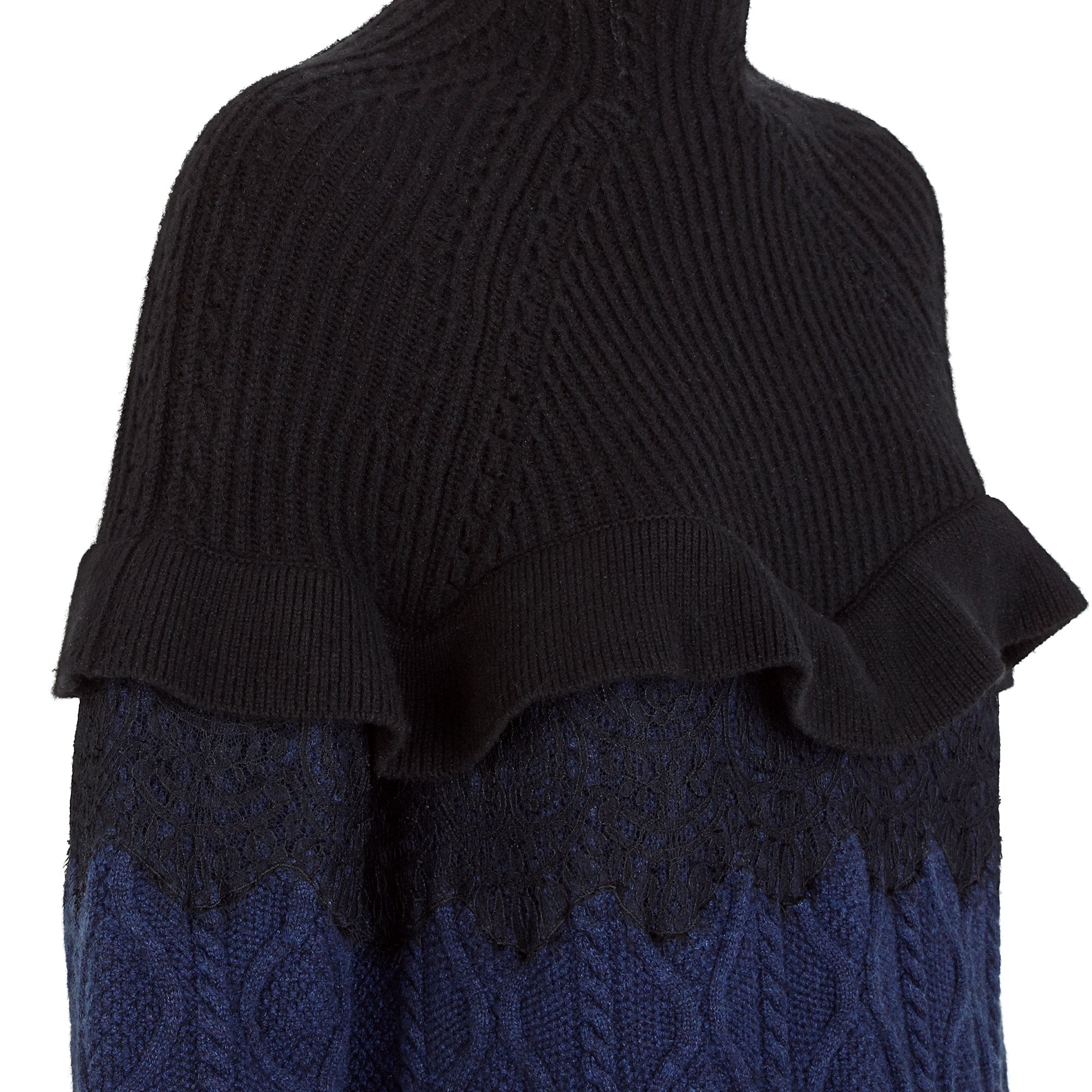 Robe en laine - Bleu & Noir