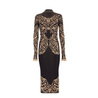 Robe mi-longue côtelée - Noir