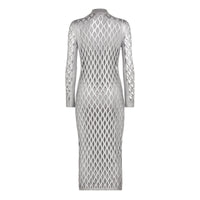 Robe mi-longue ajustée - Argent