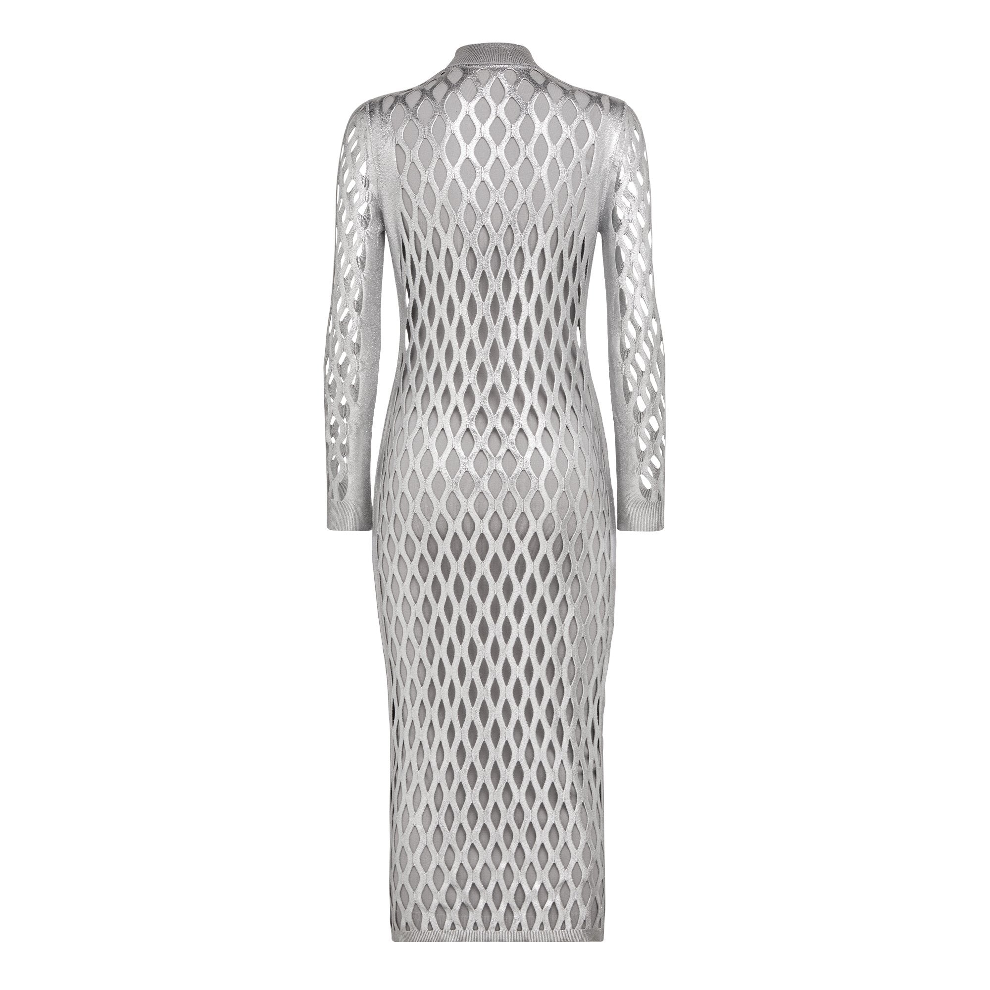 Robe mi-longue ajustée - Argent