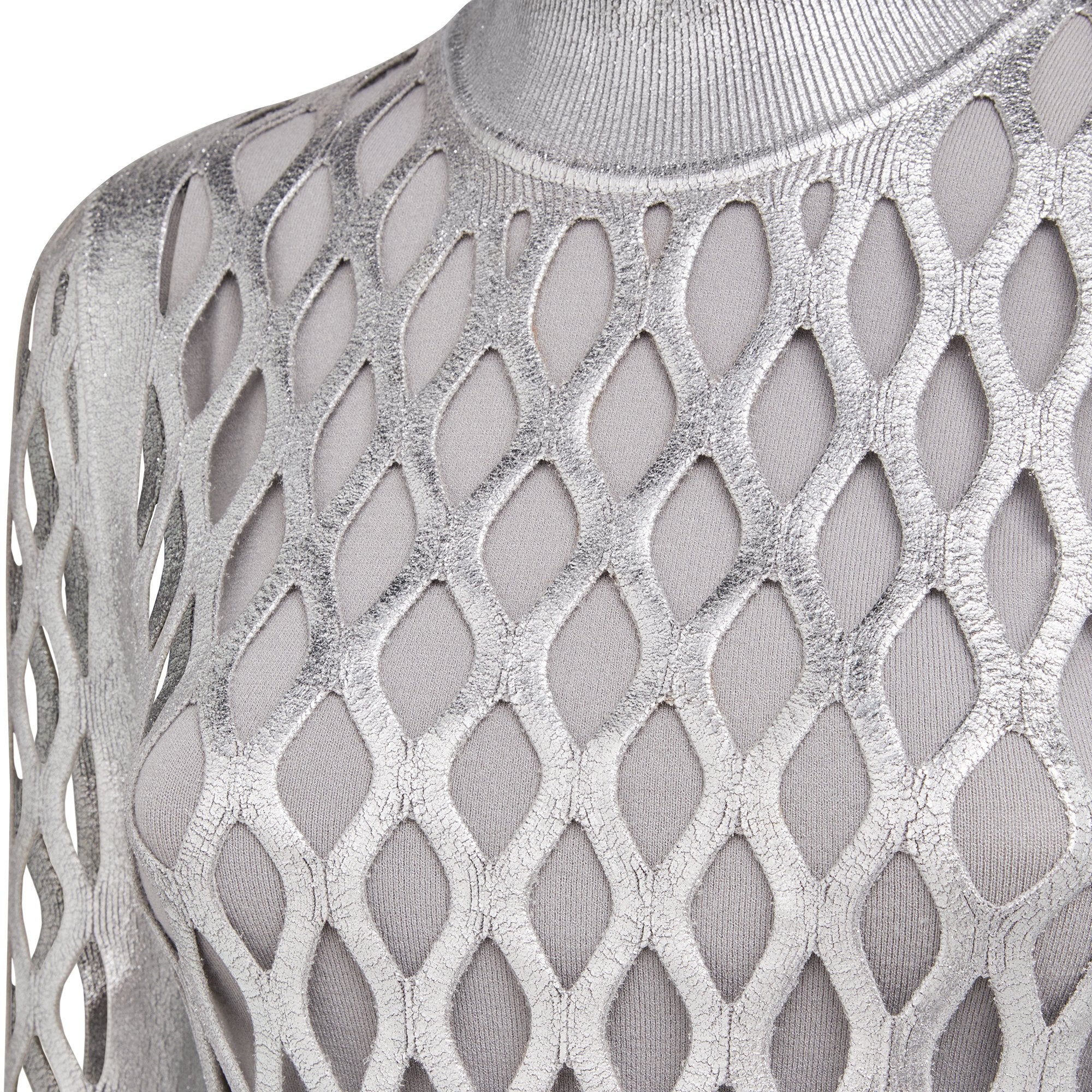 Robe mi-longue ajustée - Argent