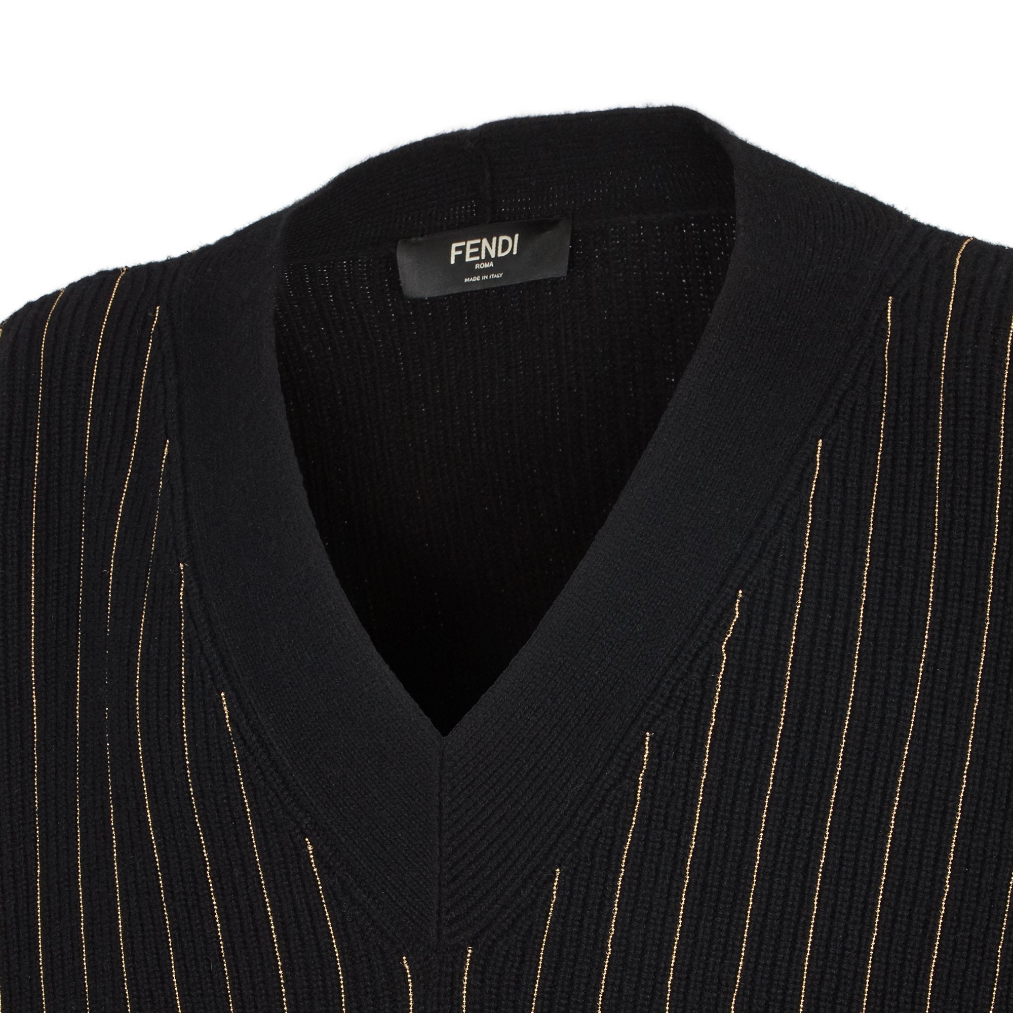 Pull col v en cachemire - Noir