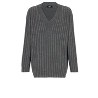 Pull col v en cachemire - Gris