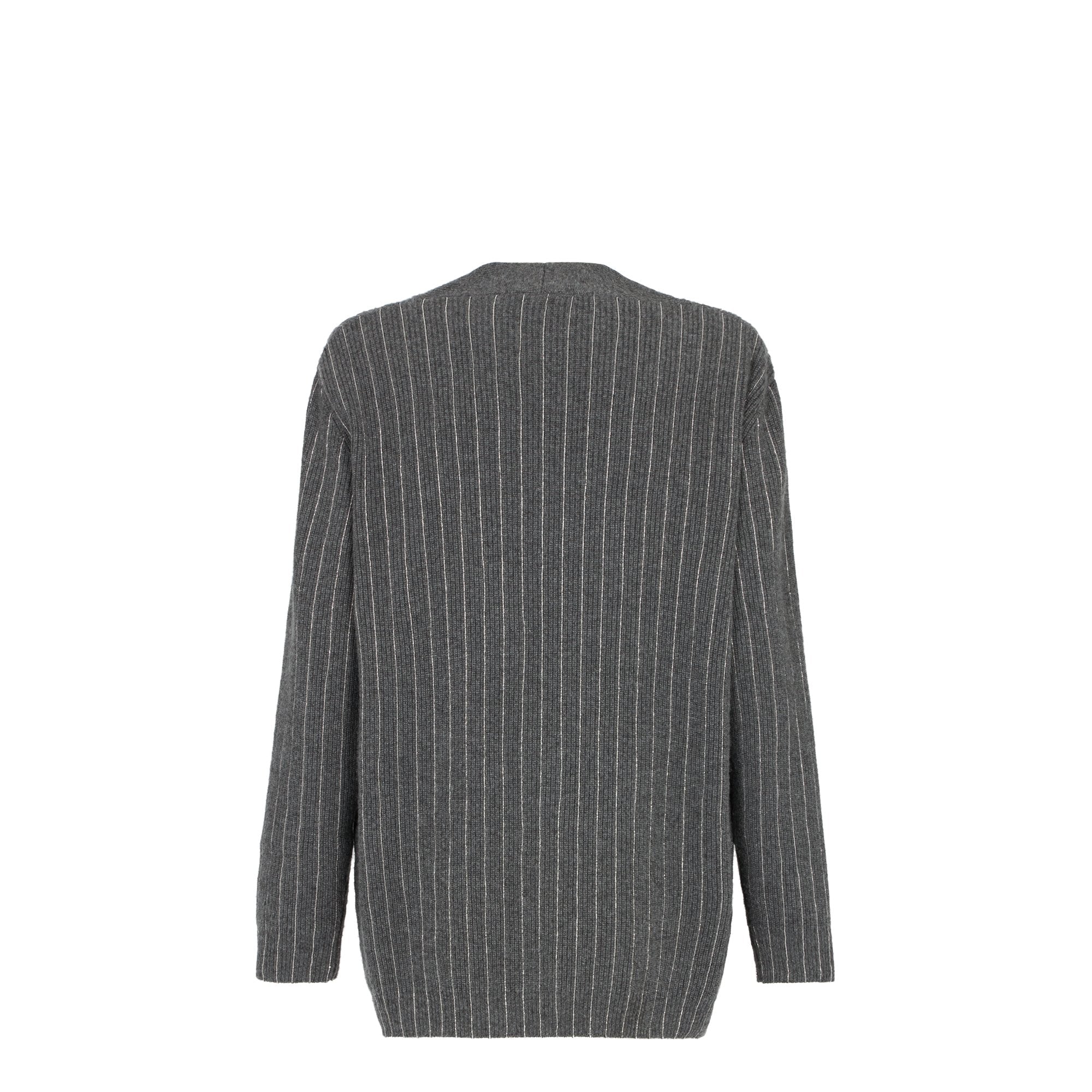 Pull col v en cachemire - Gris