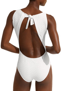 Maillot une pièce emboîtant Flanelle - Blanc