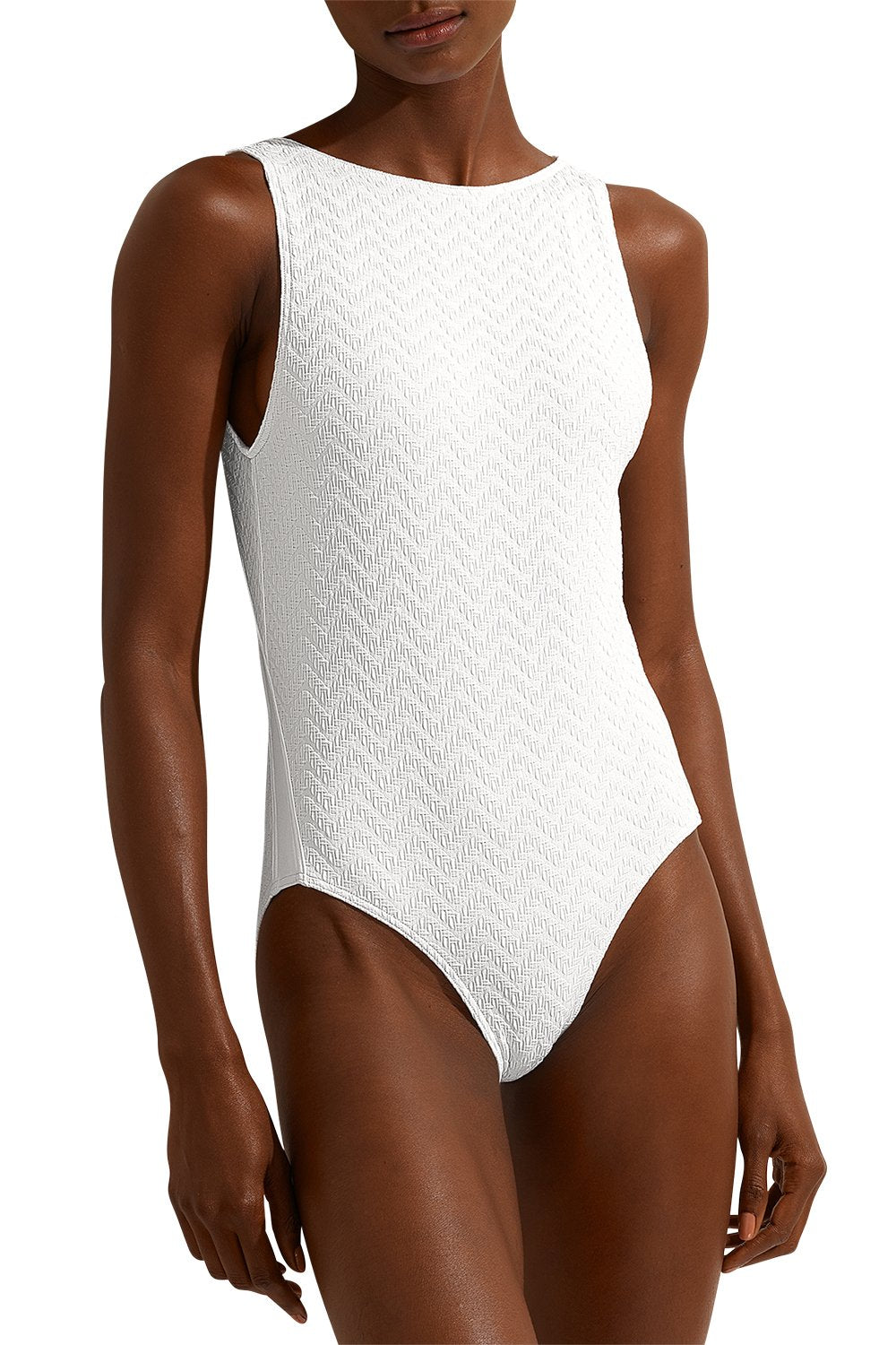 Maillot une pièce emboîtant Flanelle - Blanc