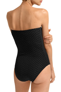 Maillot une pièce bustier Sur-Mesure - Noir