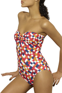 Maillot une pièce bustier Autographe - Mosaic