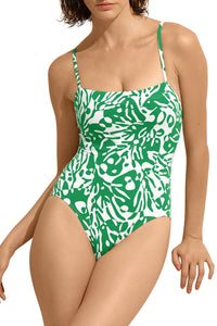 Maillot une pièce nageur Mantaray - Coralsand Green
