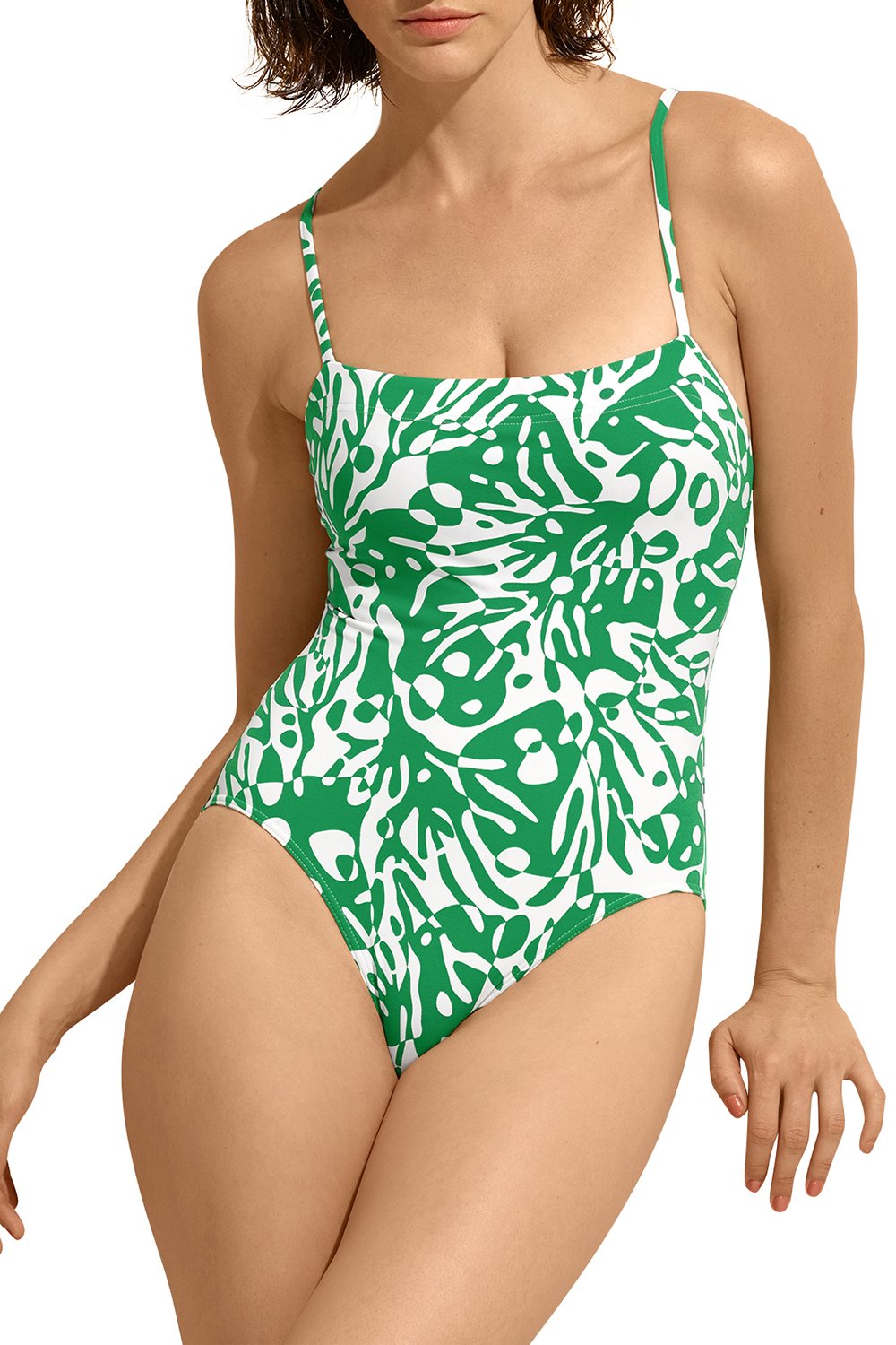 Maillot une pièce nageur Mantaray - Coralsand Green