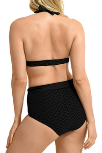 Bas de maillot taille haute Pochette - Noir