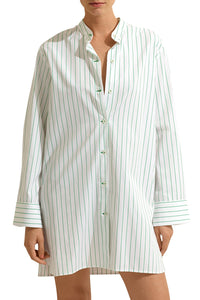 Chemise longue Elegant - Blanc & Green