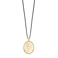 Pendentif Victoria en Or Rose 18K & Diamant Brun et Fossile Ivoire