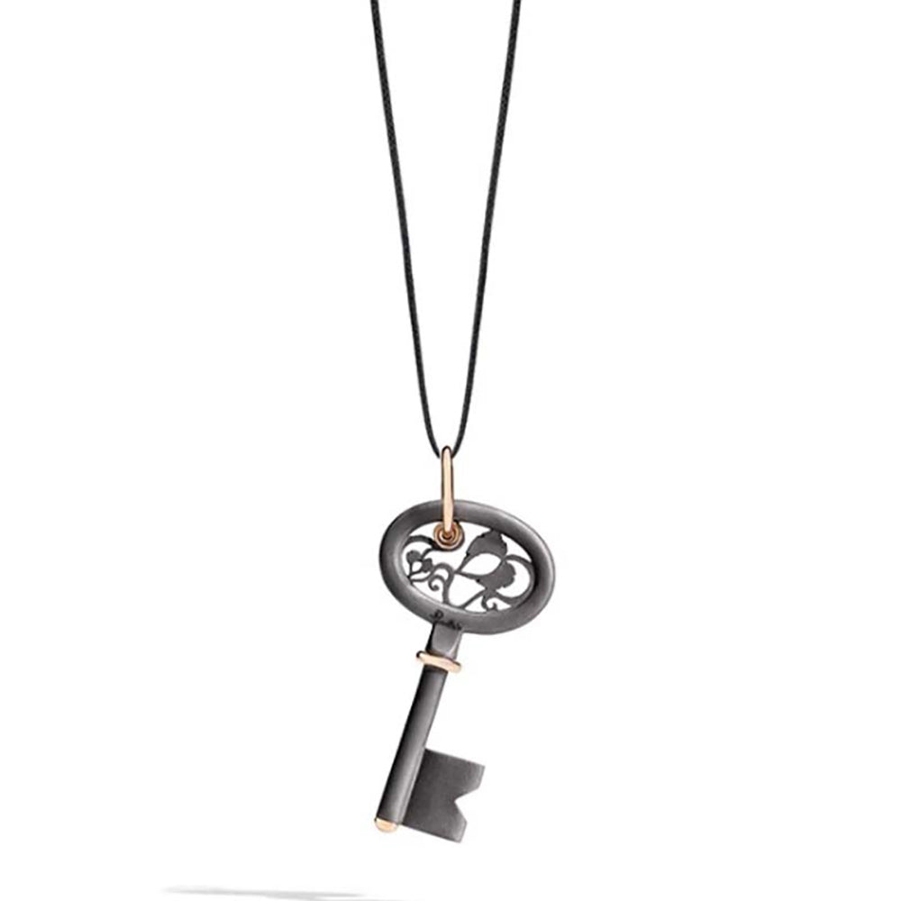 Pendentif Arabesque en Or Rose 18K & Titane