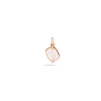 Pendentif Ritratto en Or Rose & Blanc 18K & Quartz Blanc et Diamant Icy