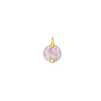 Mono boucle d'oreille Sabbia en Or Rose 18K & Diamant Gris et Saphir Rose
