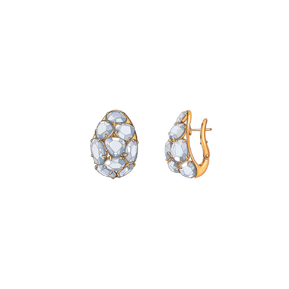 Boucles d'oreilles Capri en Or Rose 18K & Calcédoine