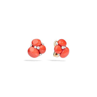 Boucles d'oreilles Capri en Or Blanc & Rose 18K & Diamant Blanc et Corail