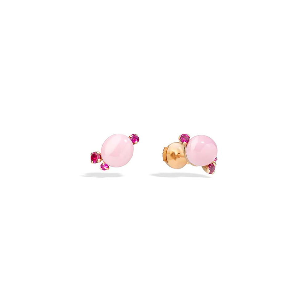 Boucles d'oreilles Capri Ceramica en Or Rose 18K & Rubis et Céramique