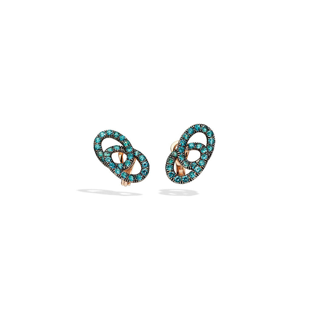 Boucles d'oreilles clips Tango en Or Rose 18K & Grenat Colorée