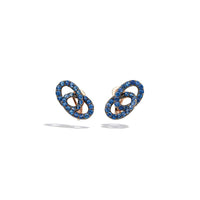 Boucles d'oreilles clips Tango en Or Rose 18K & Saphir Bleu