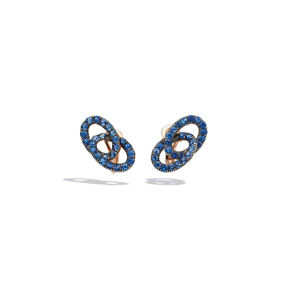 Boucles d'oreilles clips Tango en Or Rose 18K & Saphir Bleu