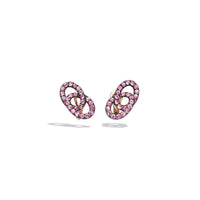 Boucles d'oreilles Tango en Or Rose 18K & Saphir Rose