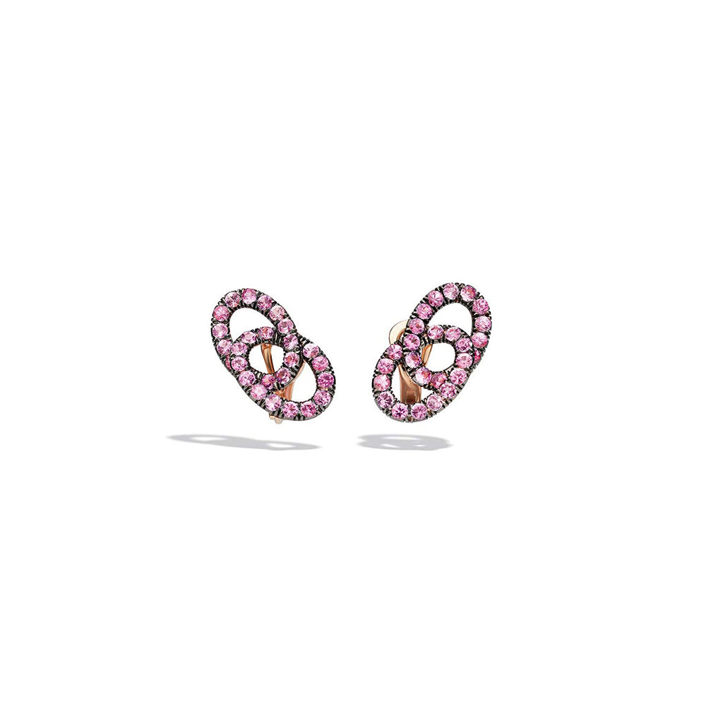 Boucles d'oreilles Tango en Or Rose 18K & Saphir Rose
