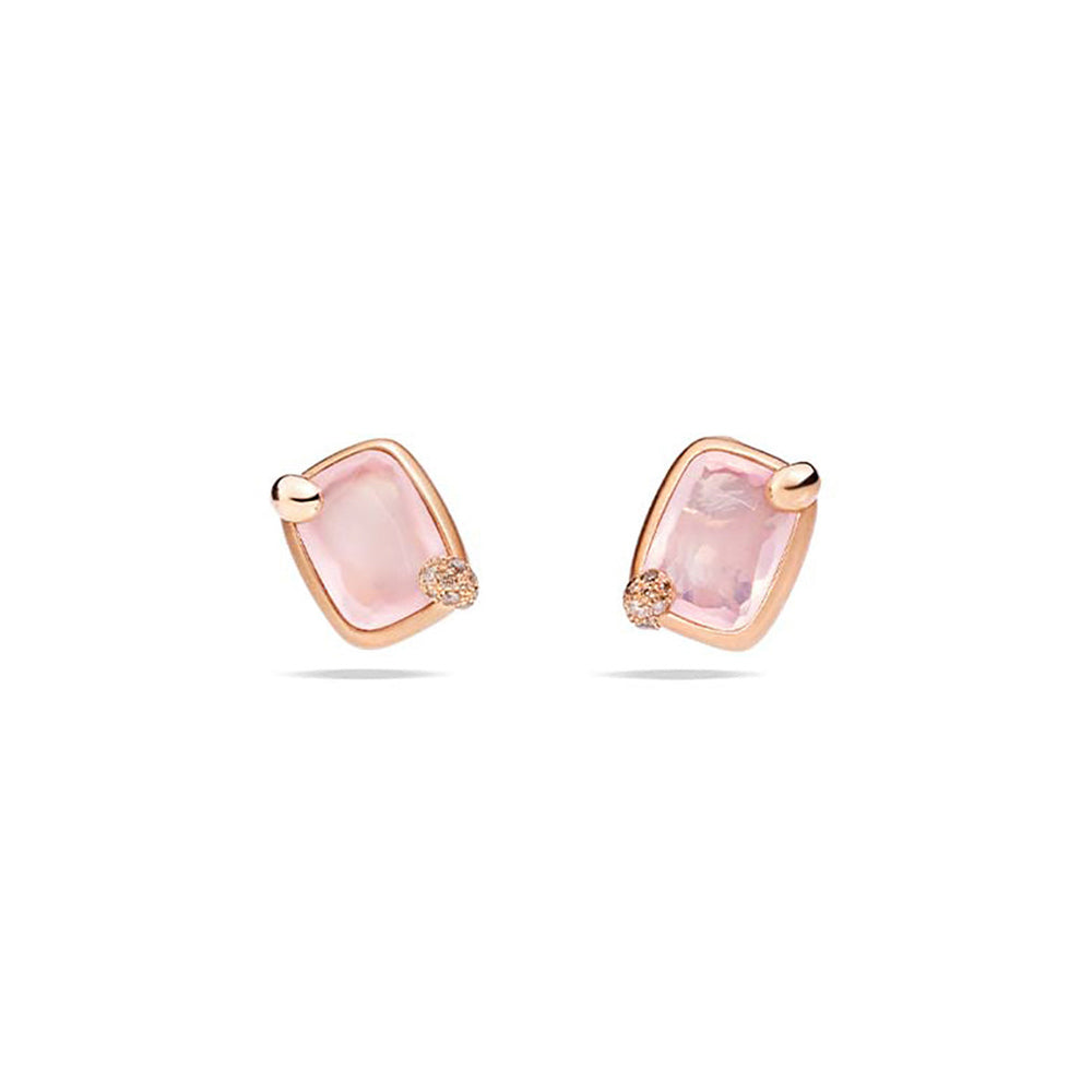 Boucles d'oreilles Ritratto en Or Rose 18K & Diamant Marron & Rose